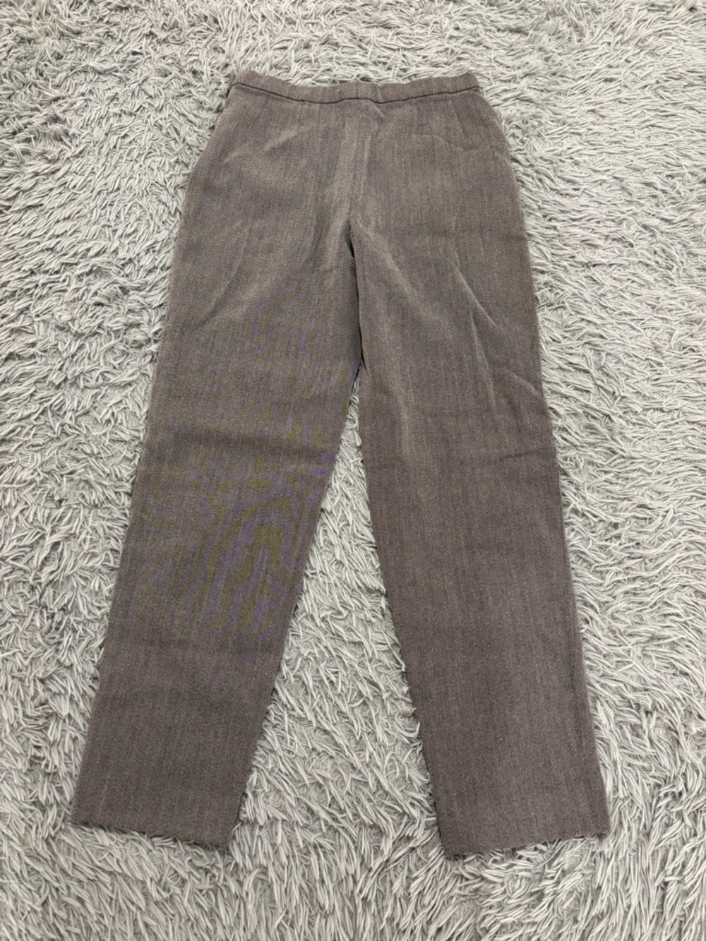 Vintage Giorgio Armani Women’s Grey Tapered High Waisted Wool Trousers Size 14